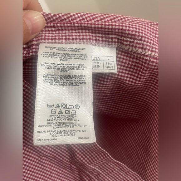 Mens Brooks Brothers Short Sleeve Shirt Size Large - Picture 5 of 5